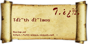 Tóth Álmos névjegykártya